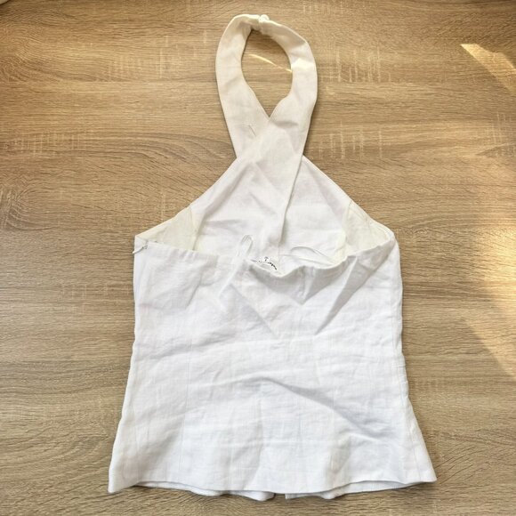 Reformation Tate Linen Top White 2 - Picture 7 of 13